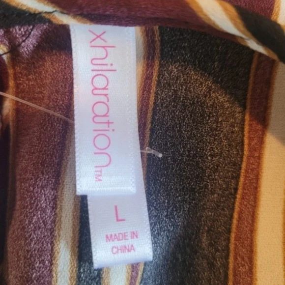 Xhilaration White/Black/Maroon Striped Wide Leg Jumpsuit - Picture 12 of 12